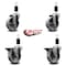 Service Caster 4'' Semi Steel Wheel Swivel 1-3/8'' Expanding Stem Caster Set 2 Brakes, 4PK SCC-EX20S414-SSS-2-PLB-2-138 - alternate 4